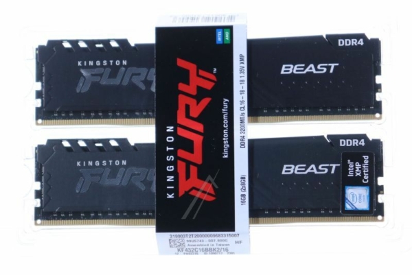 KF432C16BBK2/ 16 FURY BEAST 16 GB DDR4 PC4-25600 KIT ,  CL16