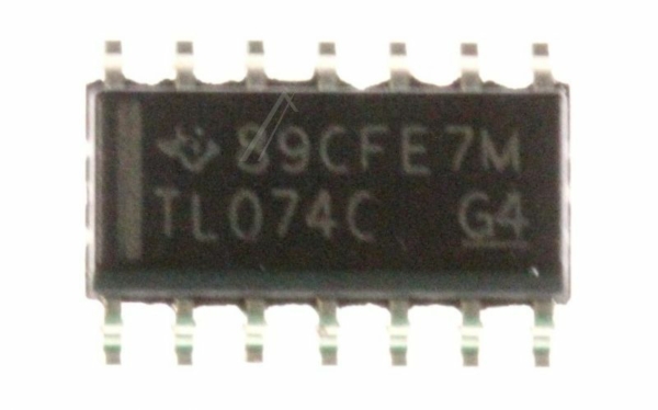 TL074CD OP AMP,  QUAD JFET,  SMD,  SOIC14