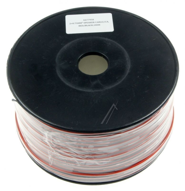 2X0,75MM² LUIDSPREKERKABEL ROOD/ ZWART,  CCA (KOPER/ ALUMINIUM),  100M