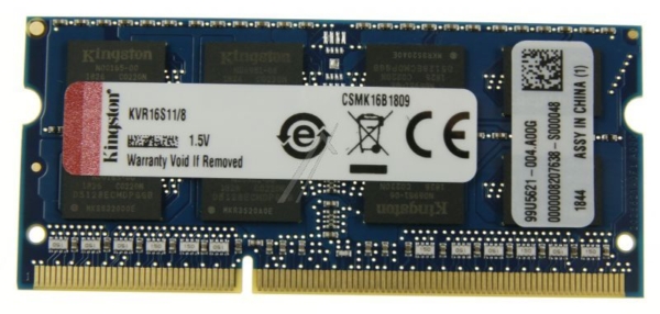 VALUERAM KVR16S11/ 8 SO-DIMM RAM DDR3 8GB PC3-12800 CL11 KINGSTON VALUERAM